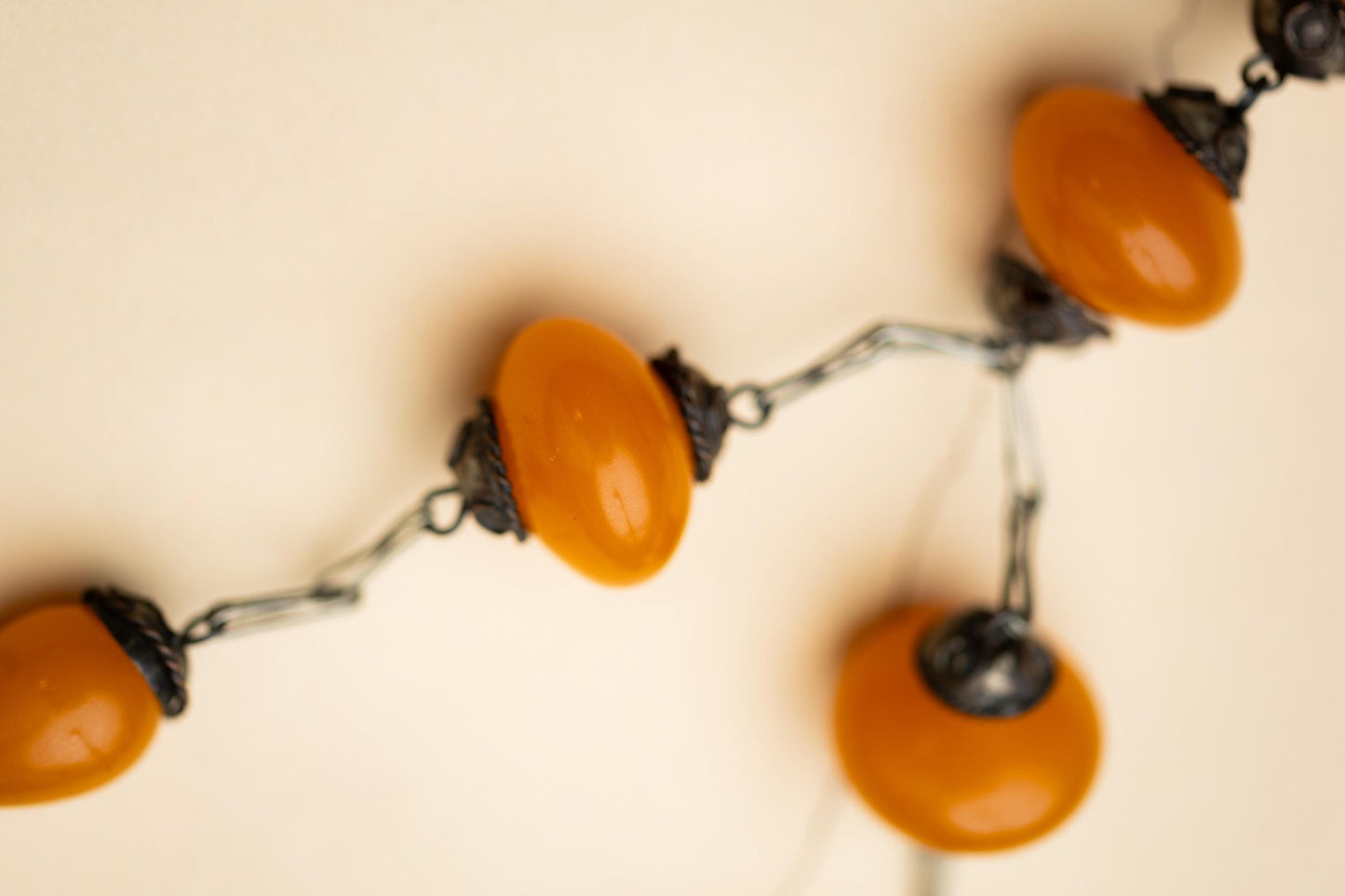 Vintage Jewelry Bakelite Necklace Silver Lariat Estate Jewelry
