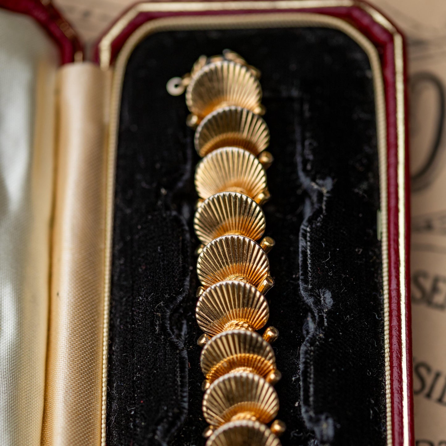Vintage Estate Jewelry Boucher Bracelet Gold Tone Signed 1950s