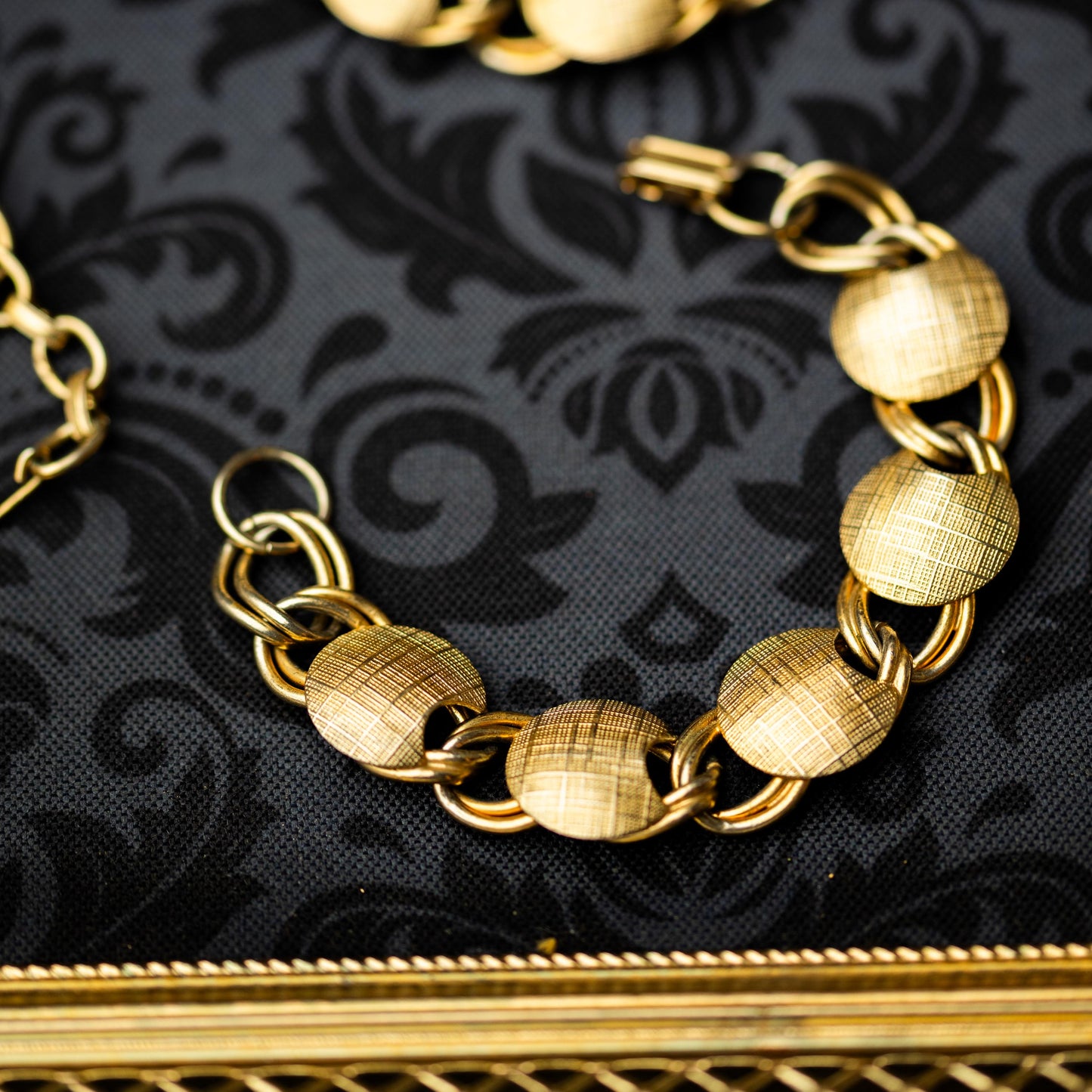 Gold Tone Jewelry Set Costume Vintage Estate