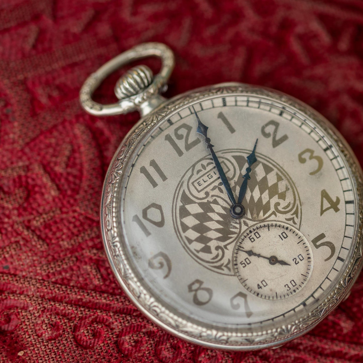 Antique Pocket Watch 14k Gold Filled Elgin Art Deco Case Working c1933