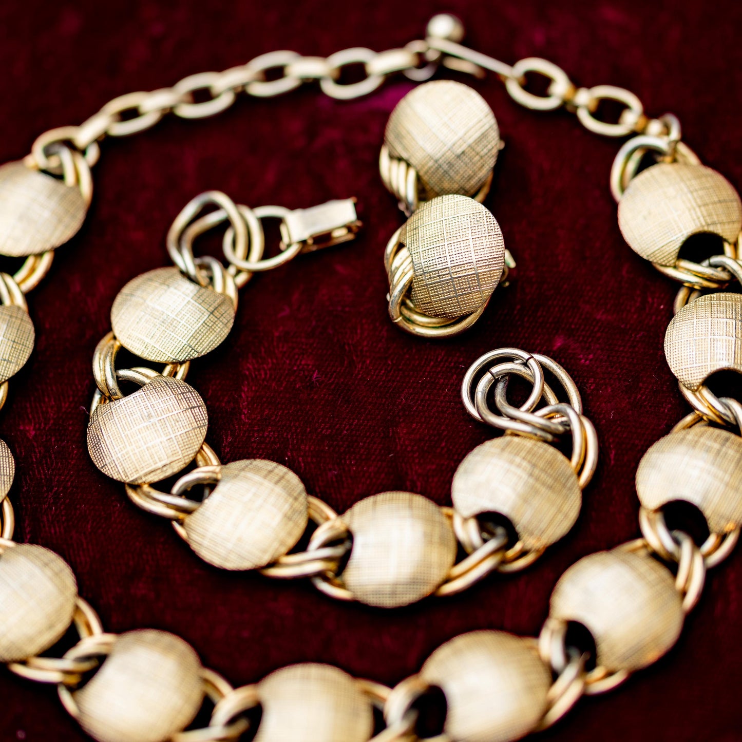 Gold Tone Jewelry Set Costume Vintage Estate