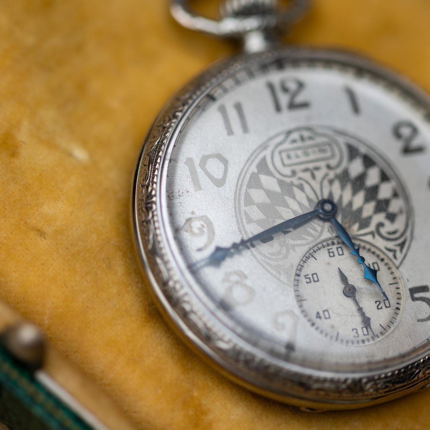Antique Pocket Watch 14k Gold Filled Elgin Art Deco Case Working c1933