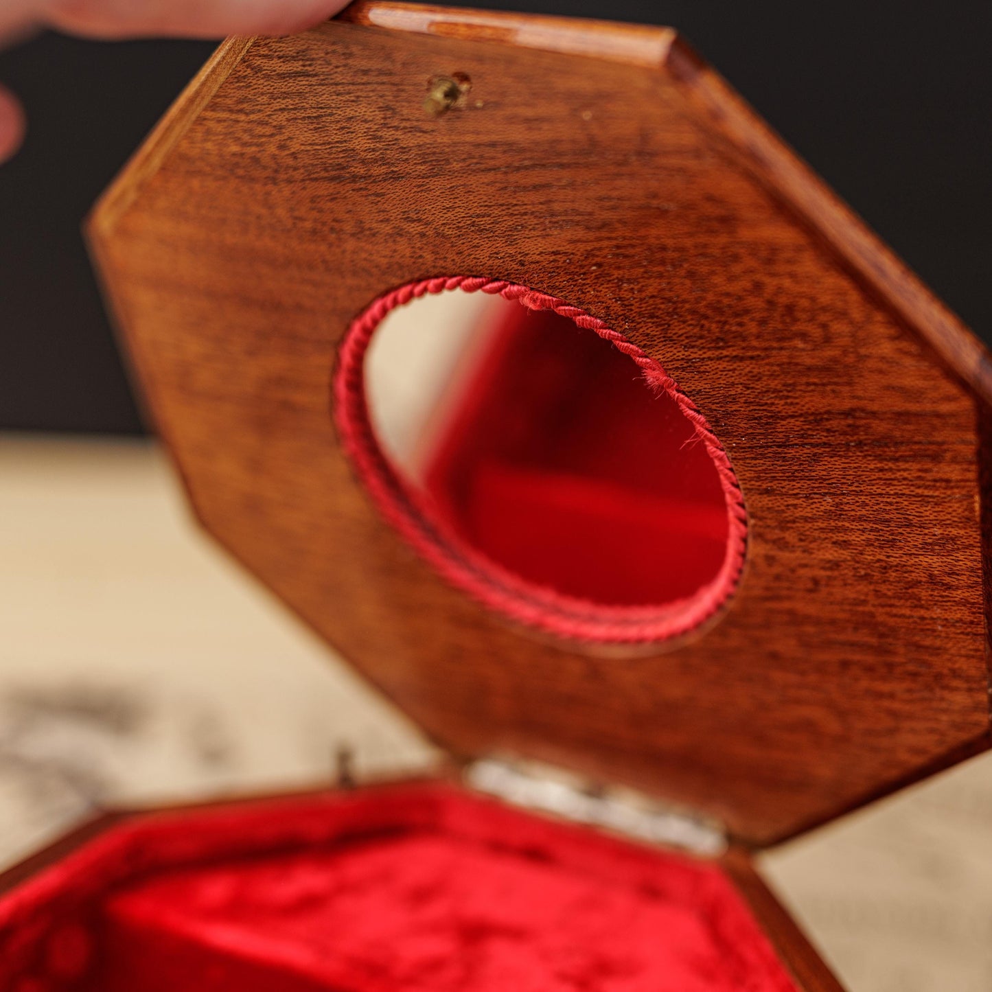Vintage Jewelry Box Italian Wood Red Velvet Music Box Estate Lot, Romeo & Juliet