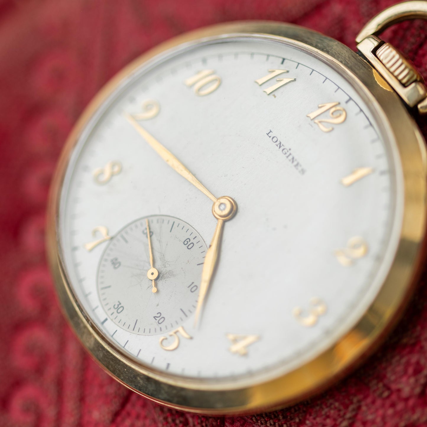 10k Gold Filled Pocket Watch, Longines Engraved 1948 Heirloom Vintage Estate Jewelry