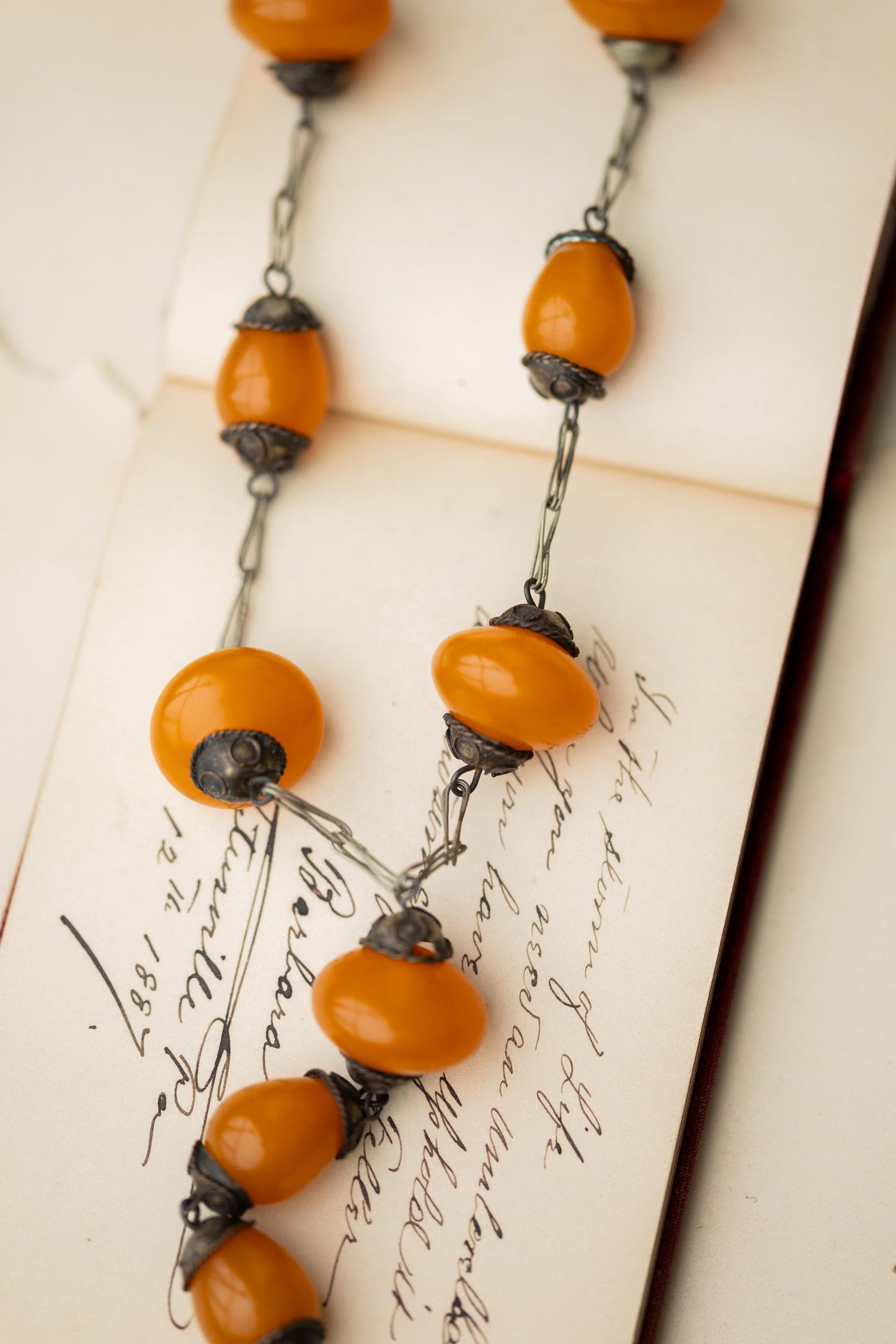 Vintage Jewelry Bakelite Necklace Silver Lariat Estate Jewelry