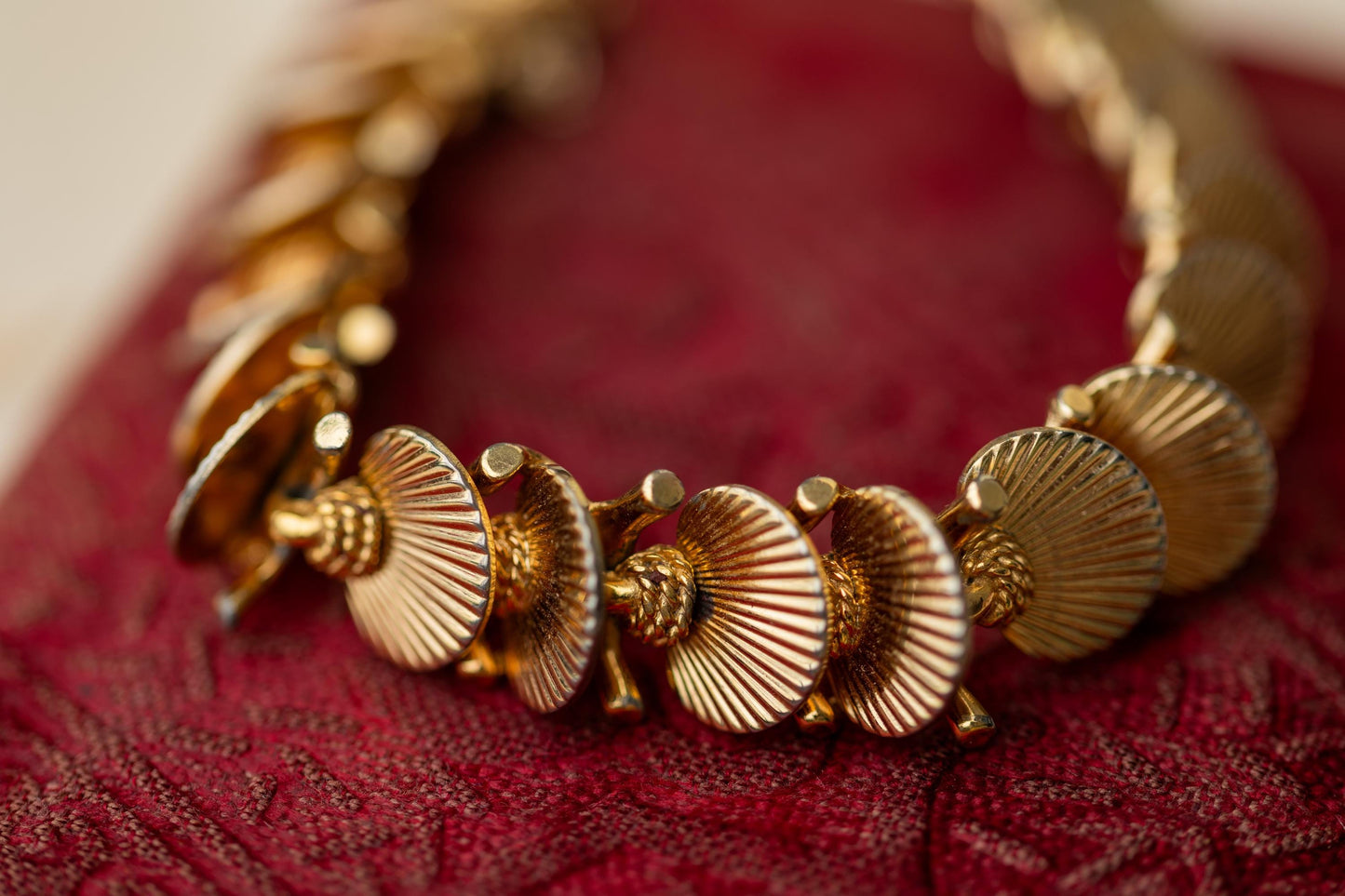 Vintage Estate Jewelry Boucher Bracelet Gold Tone Signed 1950s