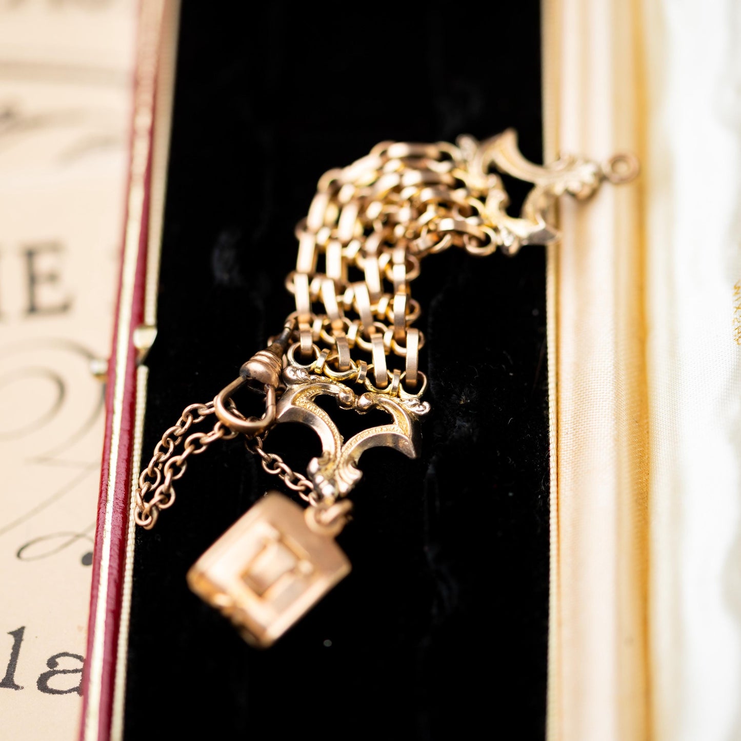 Victorian Watch Fob Gold Filled Chain Bracelet Style Estate