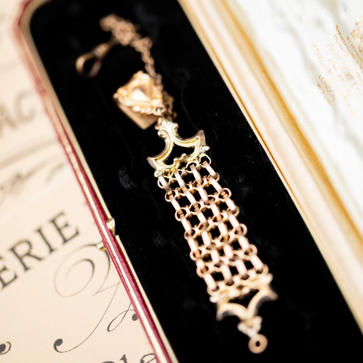 Victorian Watch Fob Gold Filled Chain Bracelet Style Estate