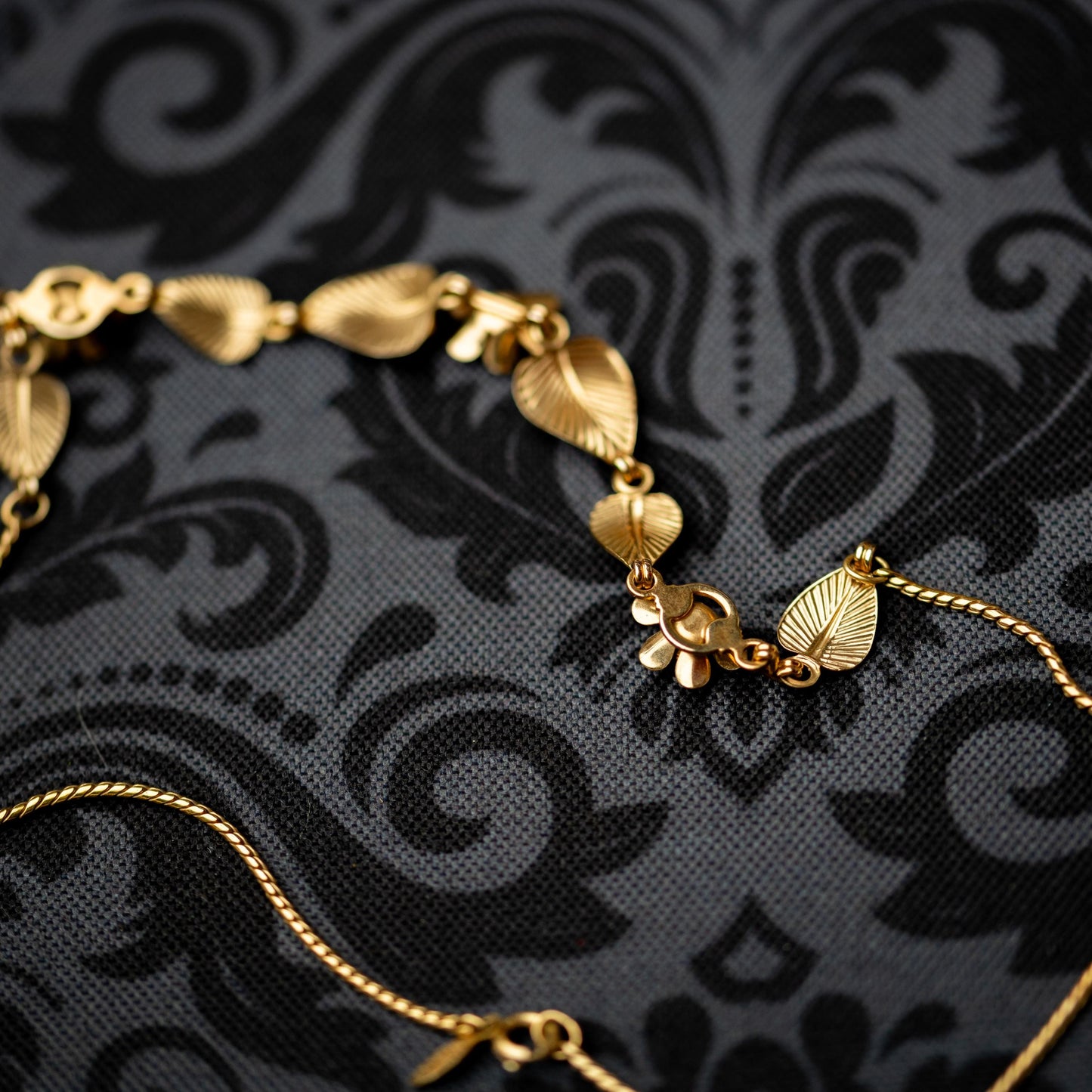Gold Filled Necklace Red Rhinestone 1950s Vintage Estate Jewelry