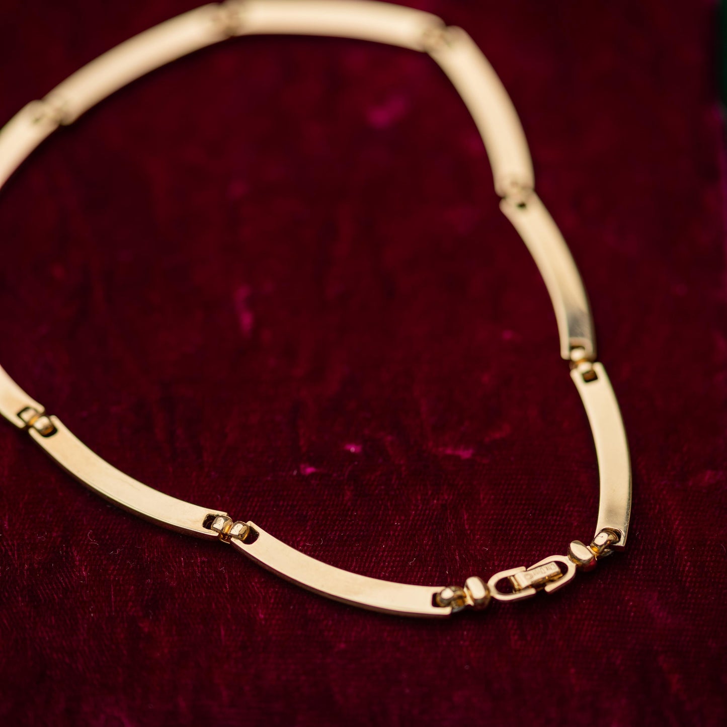 Vintage Jewelry Necklace Christian Dior Gold Tone Rhinestone Signed Estate Jewelry