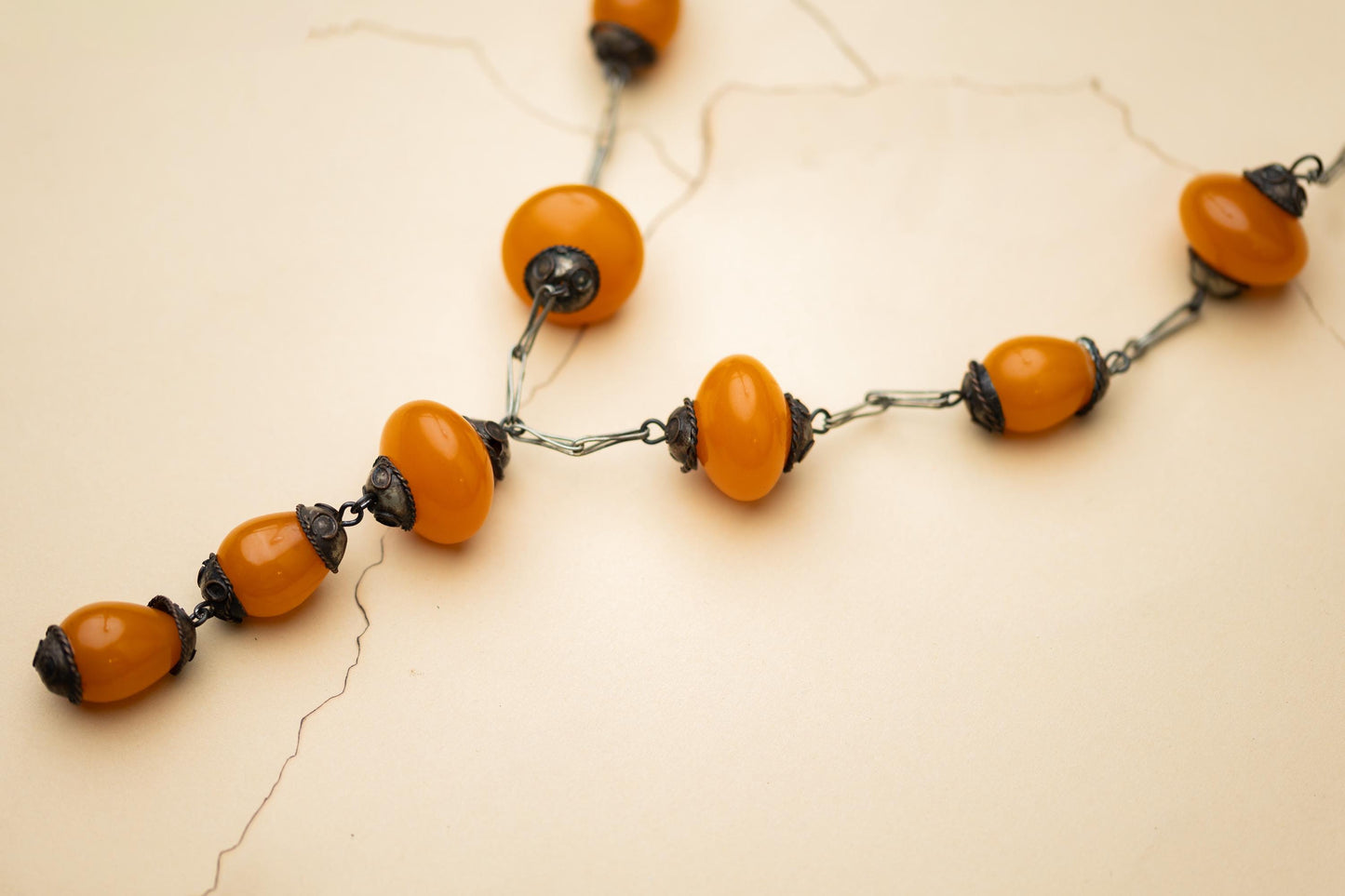Vintage Jewelry Bakelite Necklace Silver Lariat Estate Jewelry