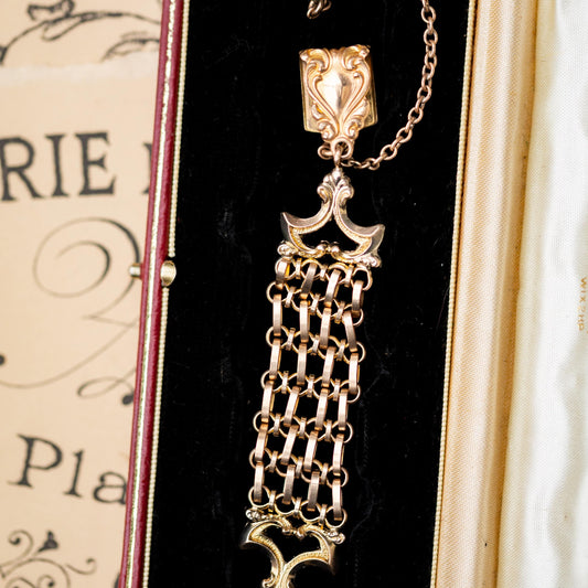 Victorian Watch Fob Gold Filled Chain Bracelet Style Estate