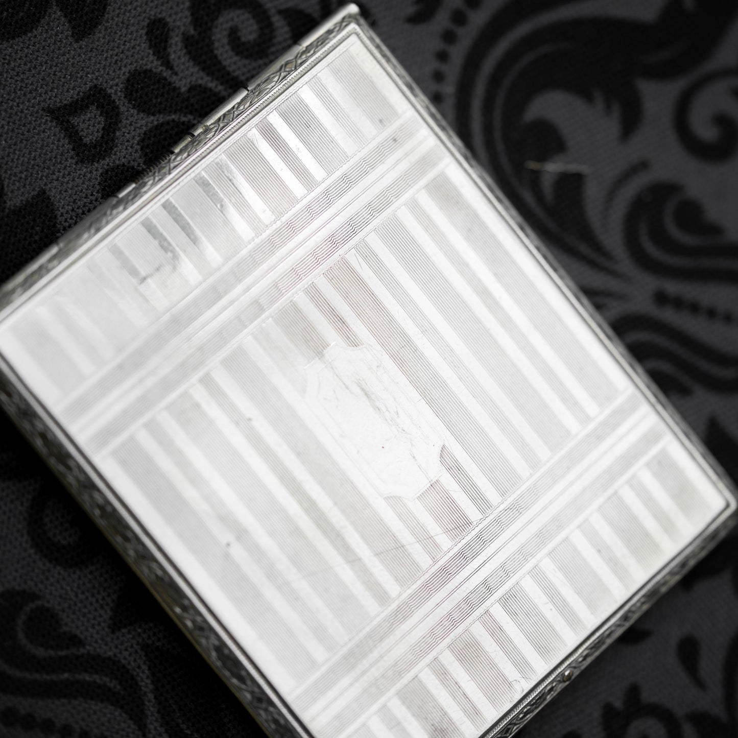 Silver Engraved Art Deco Cigarette Case CCC 1930 Vintage Estate