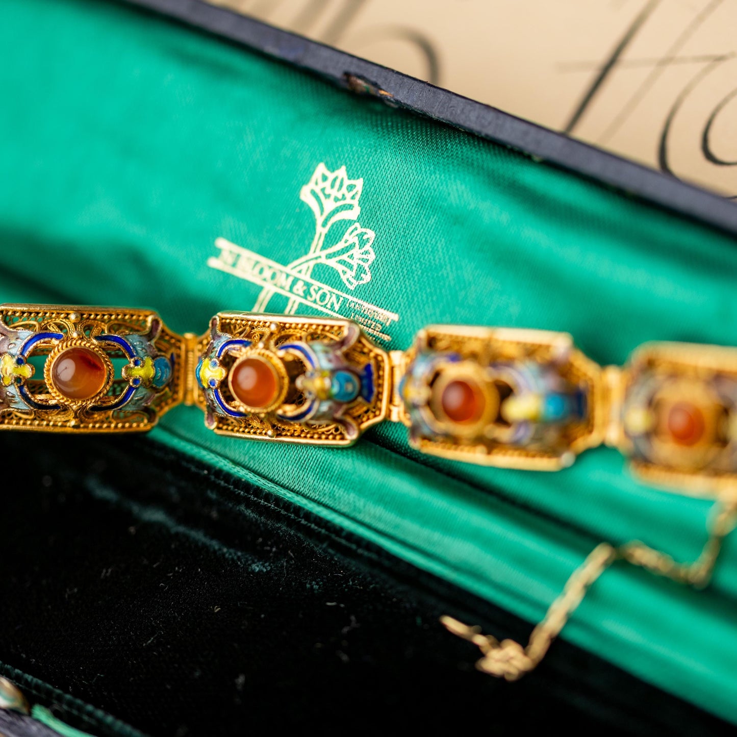 Antique Bracelet Chinese Export Gold Gilt Sterling Silver Vintage Estate Jewelry