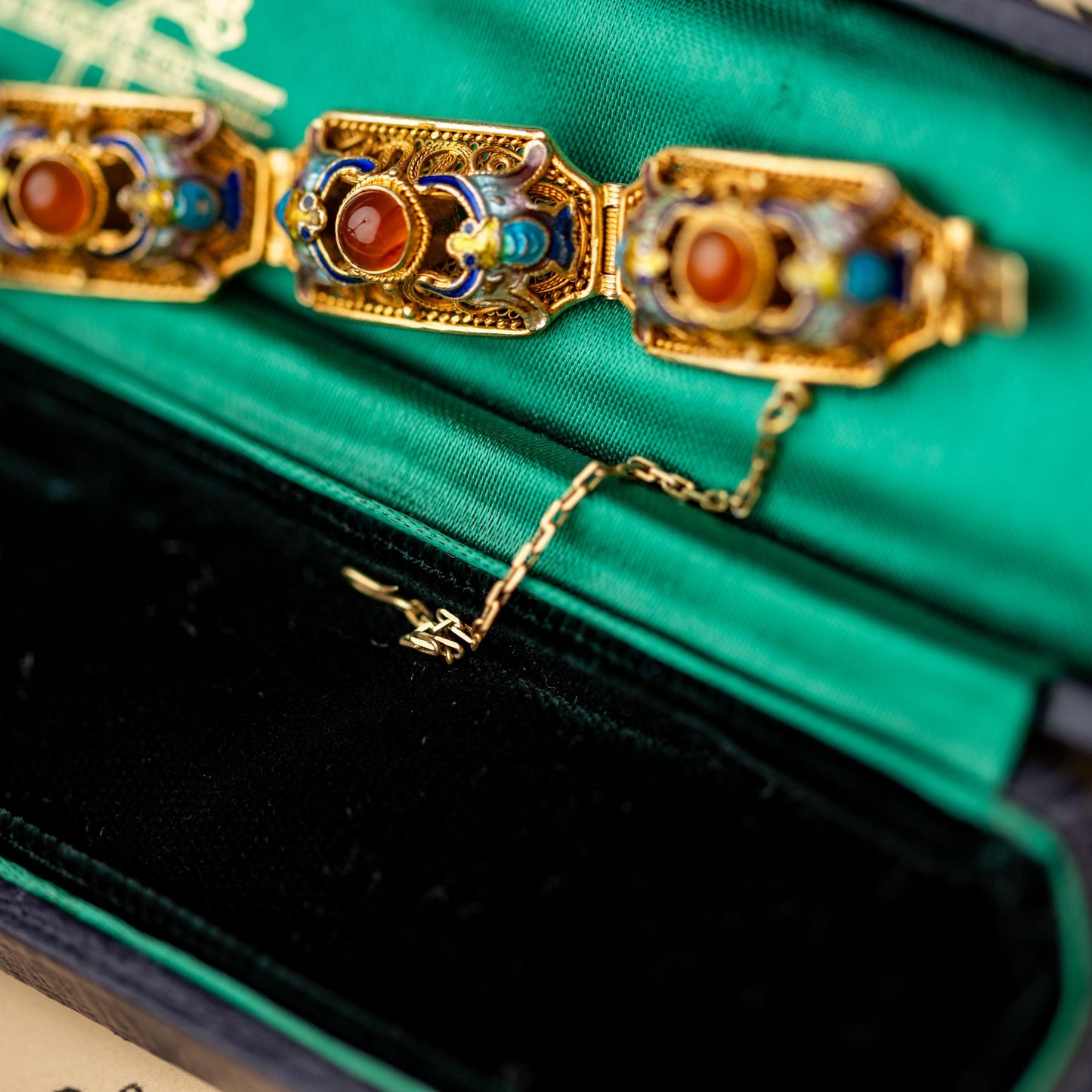 Antique Bracelet Chinese Export Gold Gilt Sterling Silver Vintage Estate Jewelry