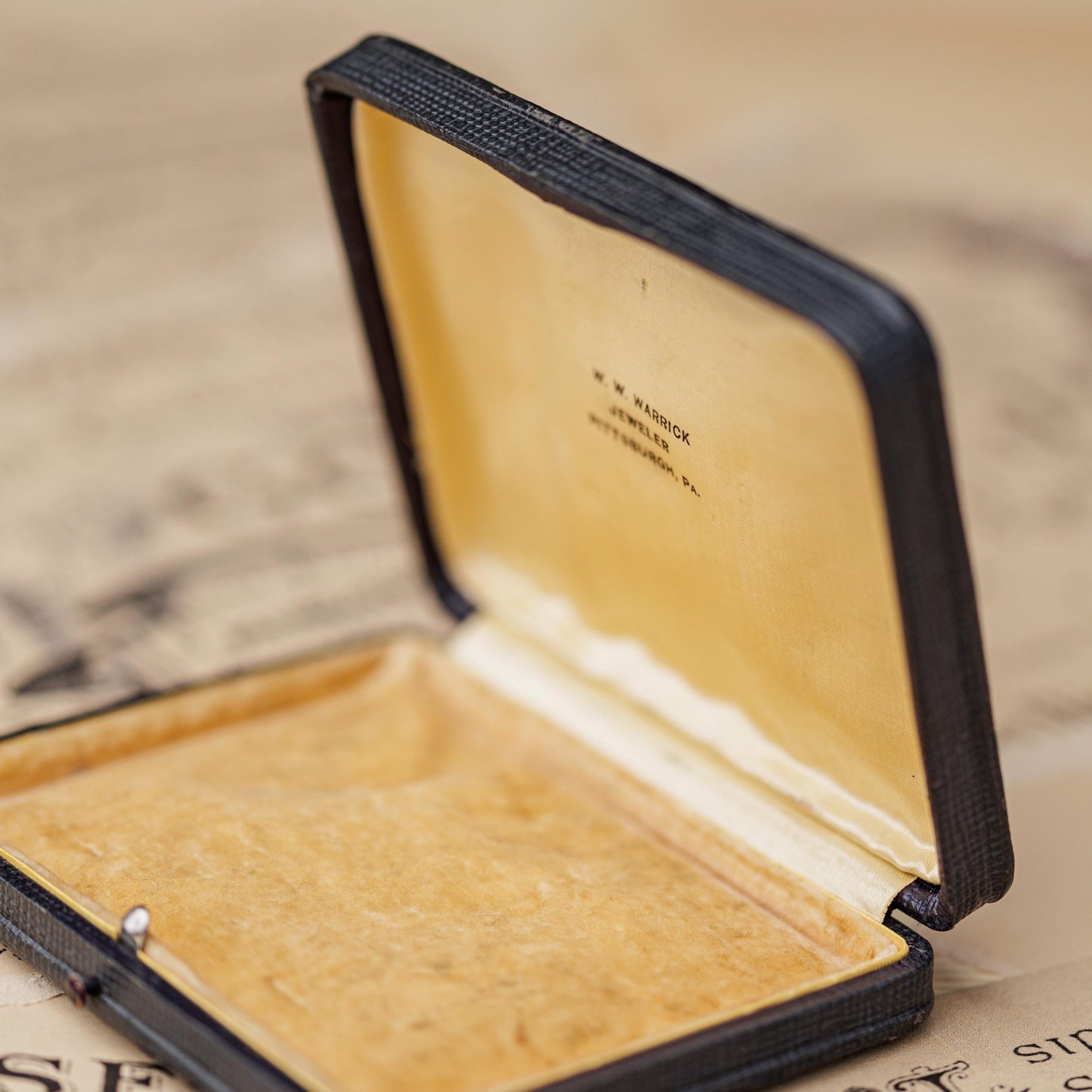 Antique Jewelry Box Presentation Case Pittsburgh Jeweler Vintage Estate