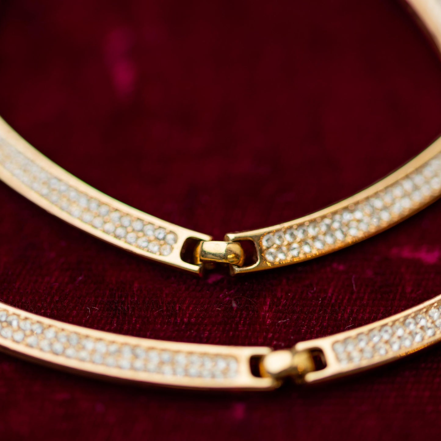 Vintage Jewelry Necklace Christian Dior Gold Tone Rhinestone Signed Estate Jewelry