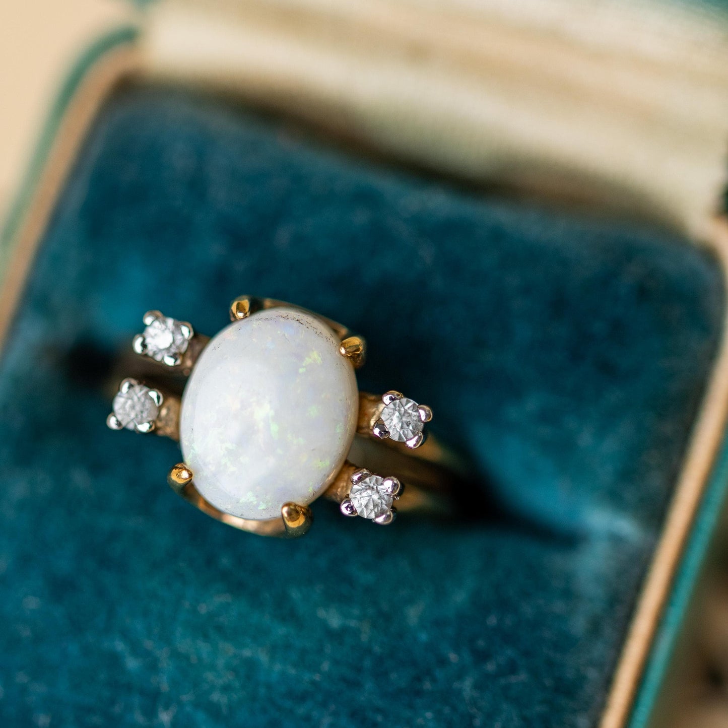 Opal Ring Gold Over Sterling Silver 925 Vintage Estate Jewelry Panetta
