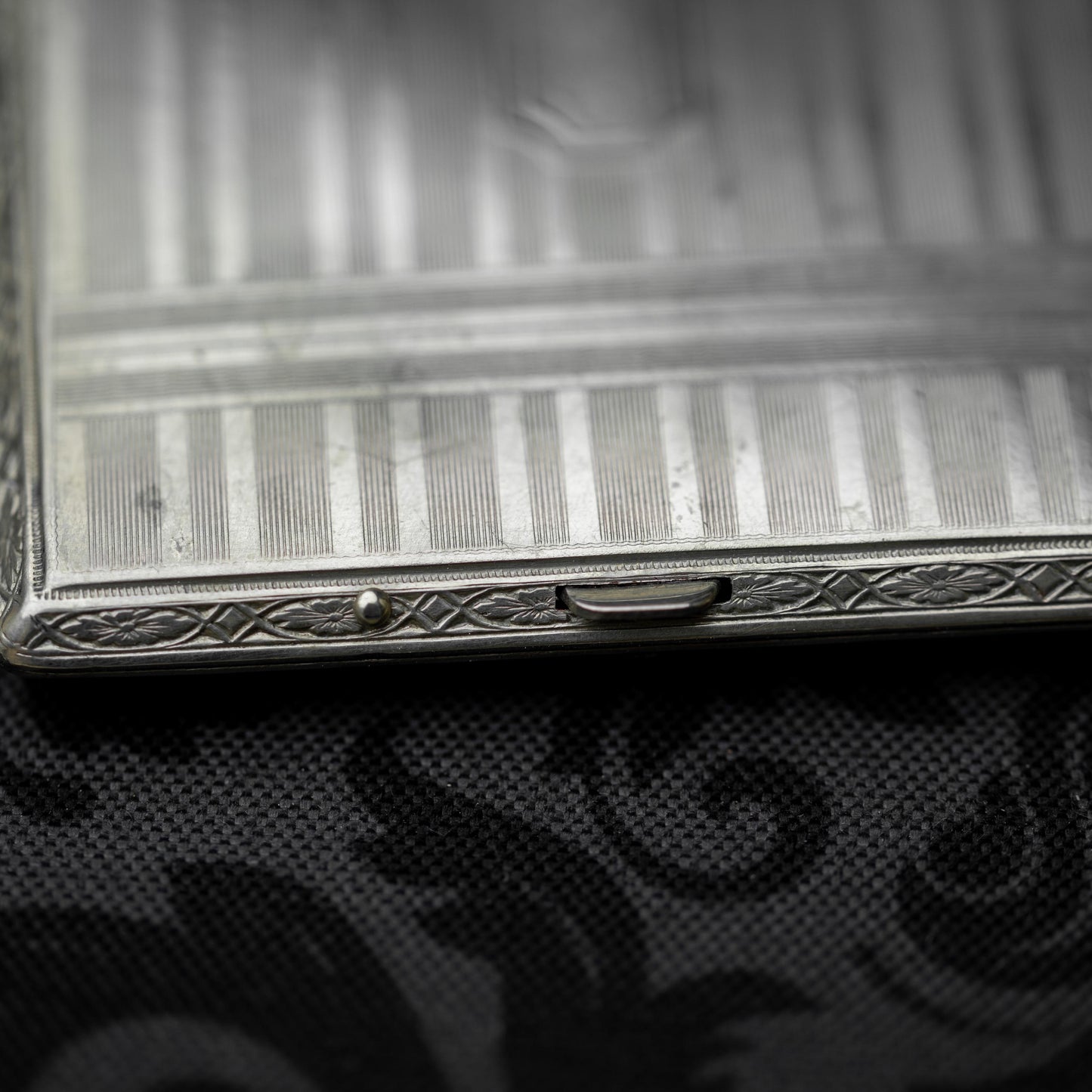 Silver Engraved Art Deco Cigarette Case CCC 1930 Vintage Estate