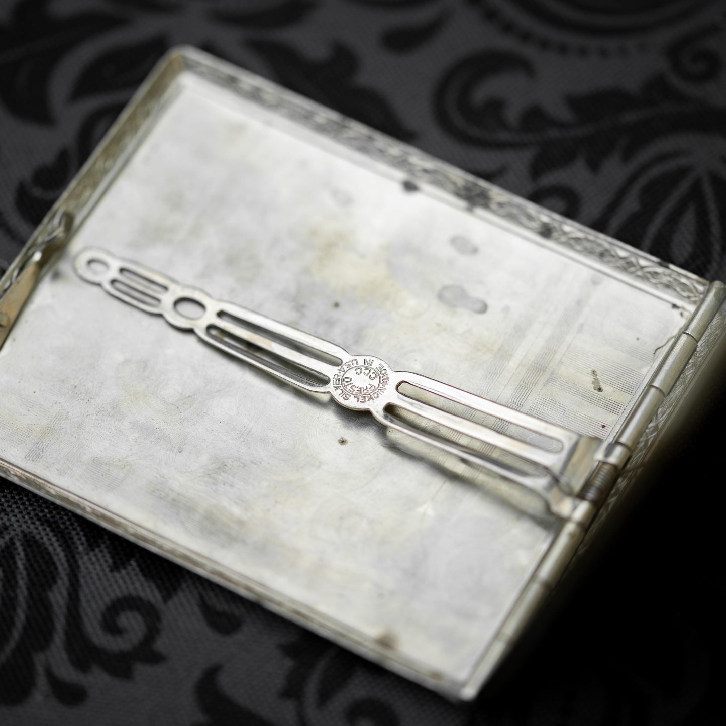 Silver Engraved Art Deco Cigarette Case CCC 1930 Vintage Estate