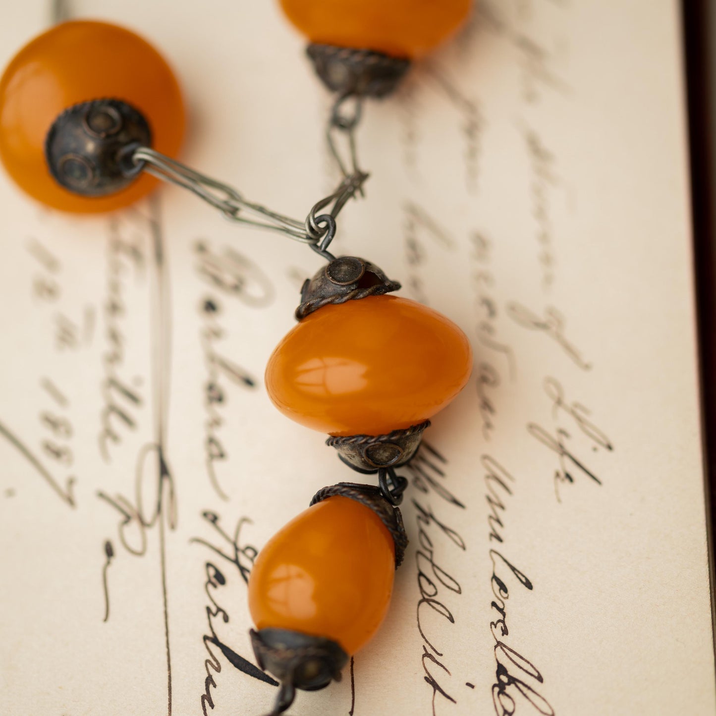 Vintage Jewelry Bakelite Necklace Silver Lariat Estate Jewelry