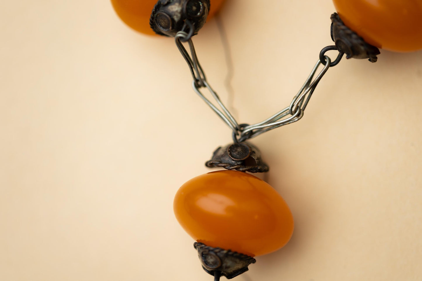 Vintage Jewelry Bakelite Necklace Silver Lariat Estate Jewelry