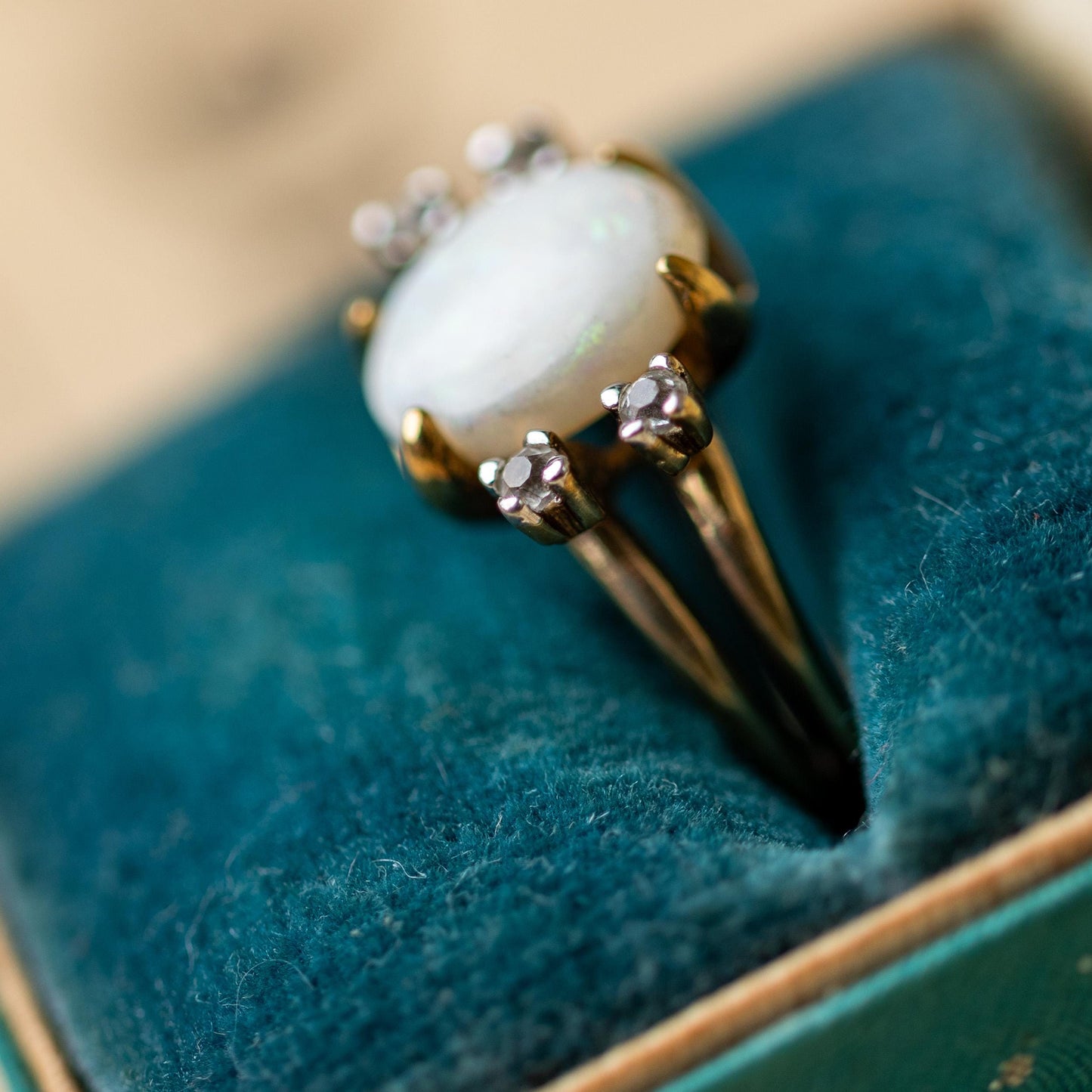 Opal Ring Gold Over Sterling Silver 925 Vintage Estate Jewelry Panetta