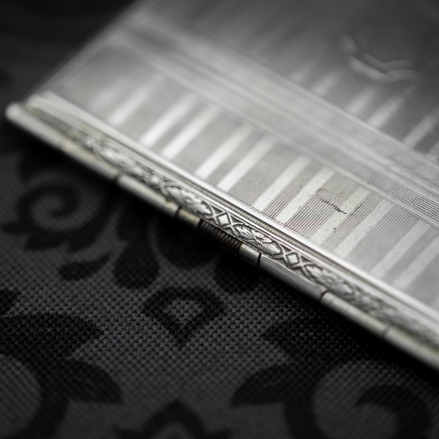 Silver Engraved Art Deco Cigarette Case CCC 1930 Vintage Estate