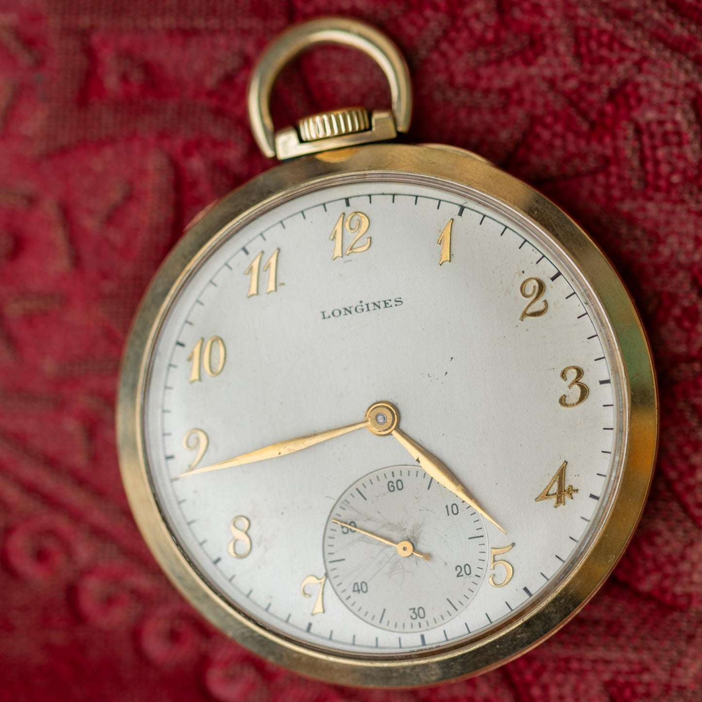 10k Gold Filled Pocket Watch, Longines Engraved 1948 Heirloom Vintage Estate Jewelry