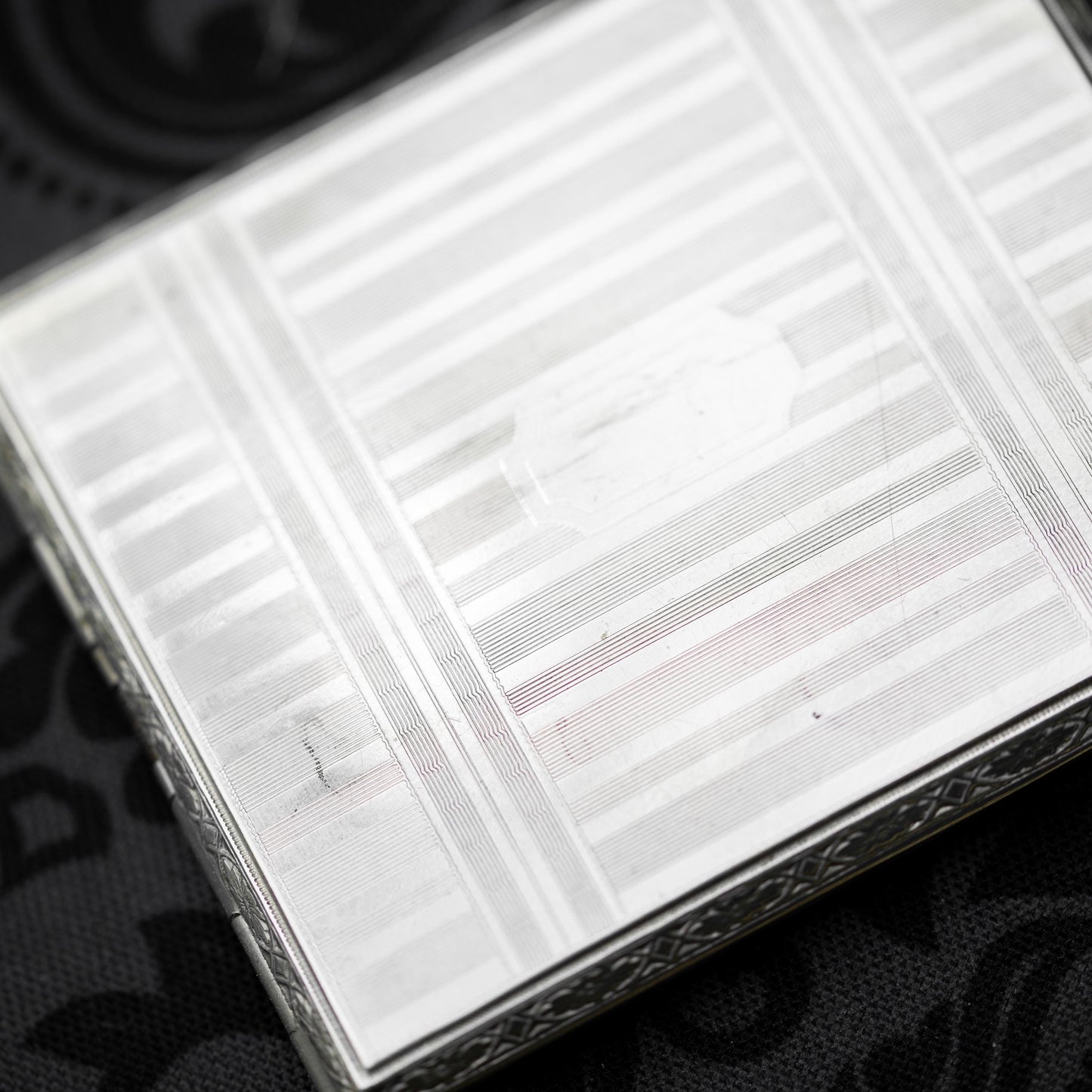 Silver Engraved Art Deco Cigarette Case CCC 1930 Vintage Estate