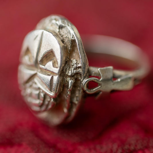 Sterling Silver 925 Egyptian Scarab Ring Vintage Unique Estate Jewelry