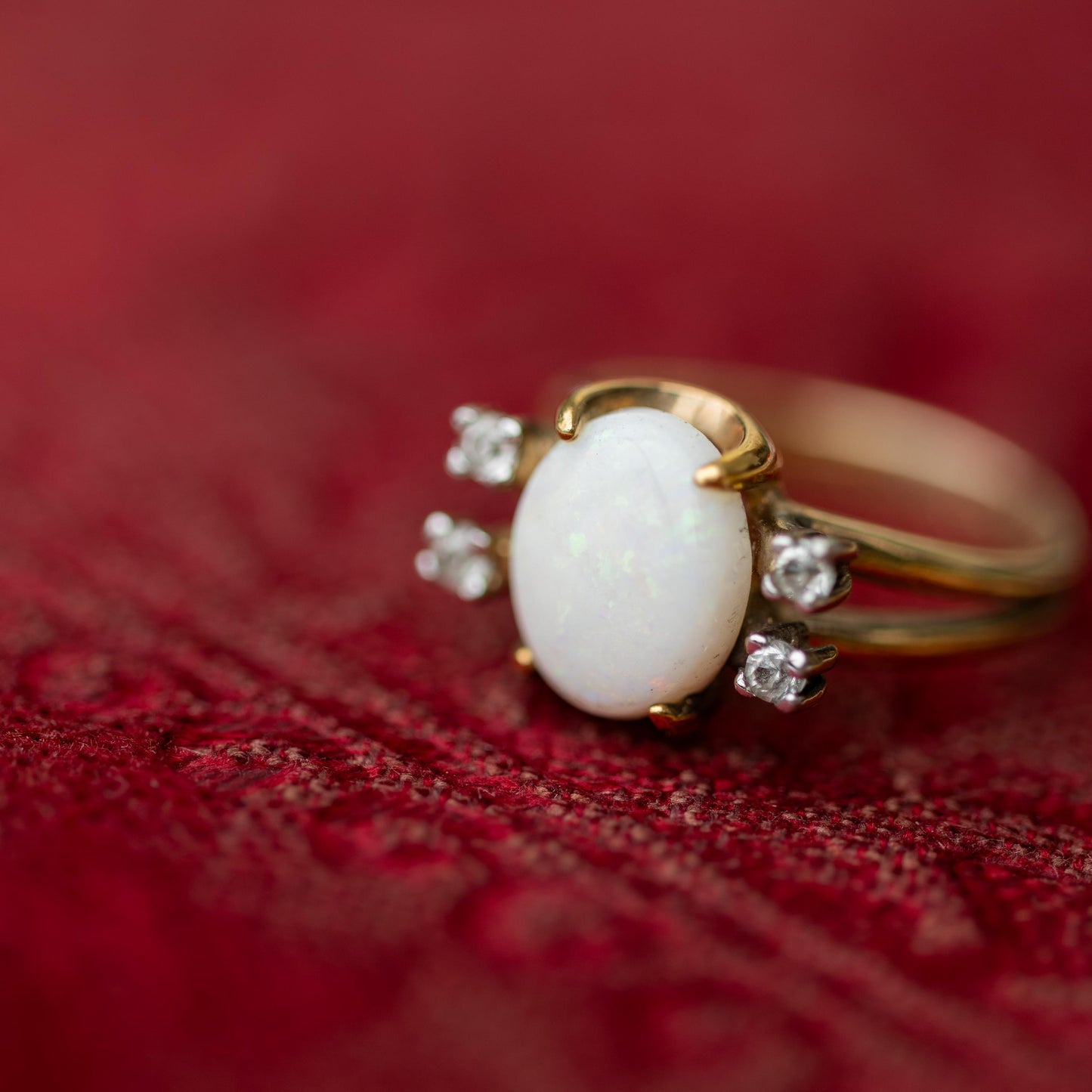 Opal Ring Gold Over Sterling Silver 925 Vintage Estate Jewelry Panetta