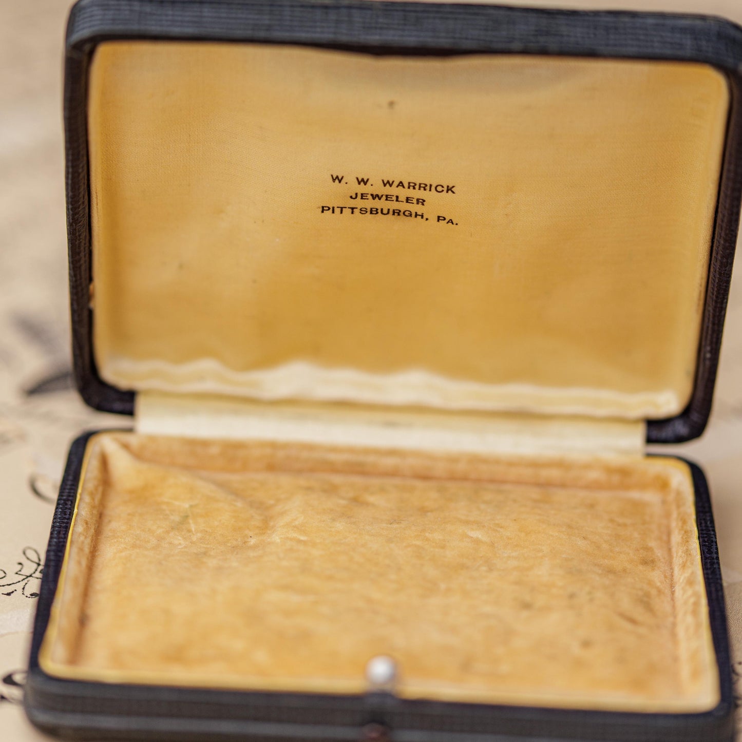 Antique Jewelry Box Presentation Case Pittsburgh Jeweler Vintage Estate