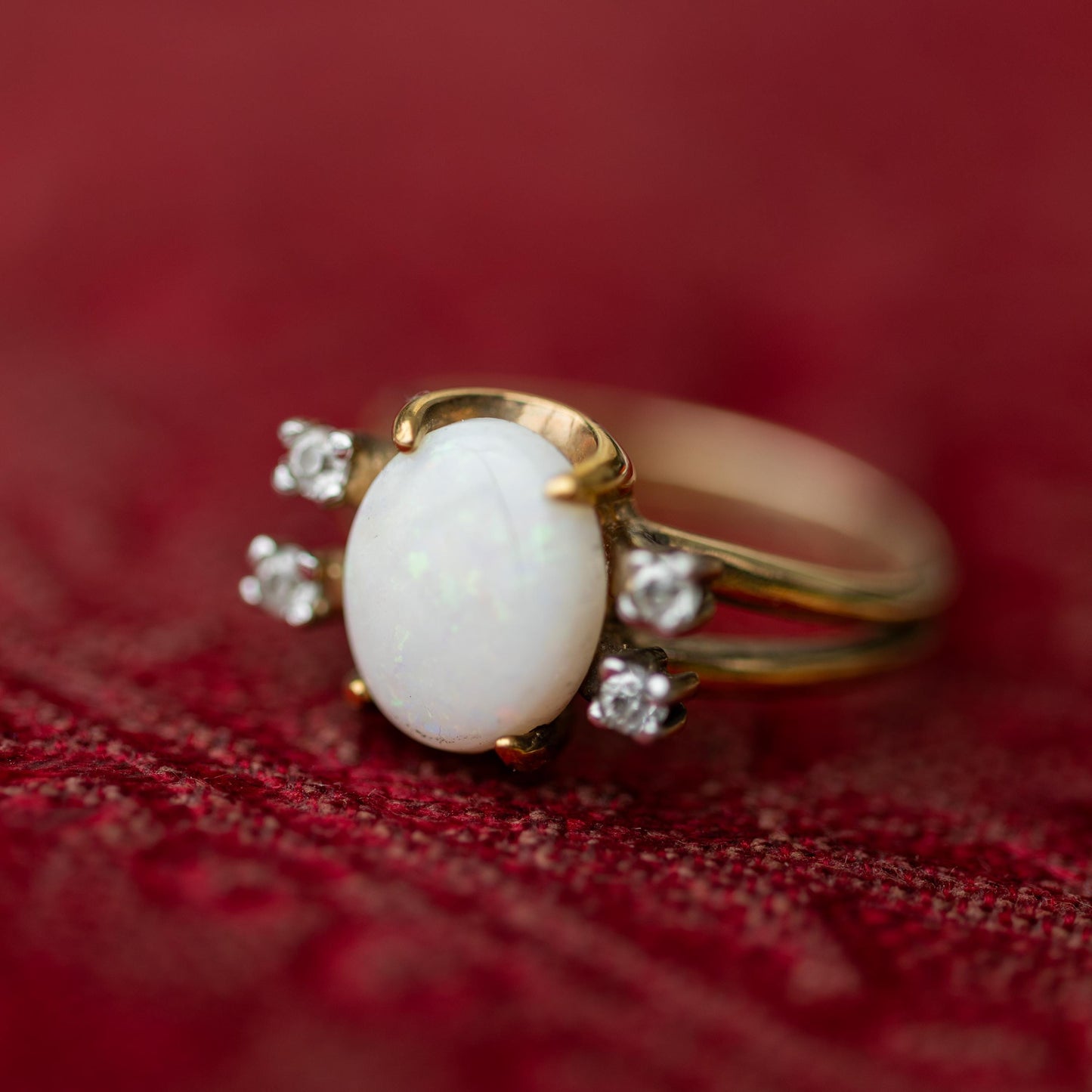 Opal Ring Gold Over Sterling Silver 925 Vintage Estate Jewelry Panetta