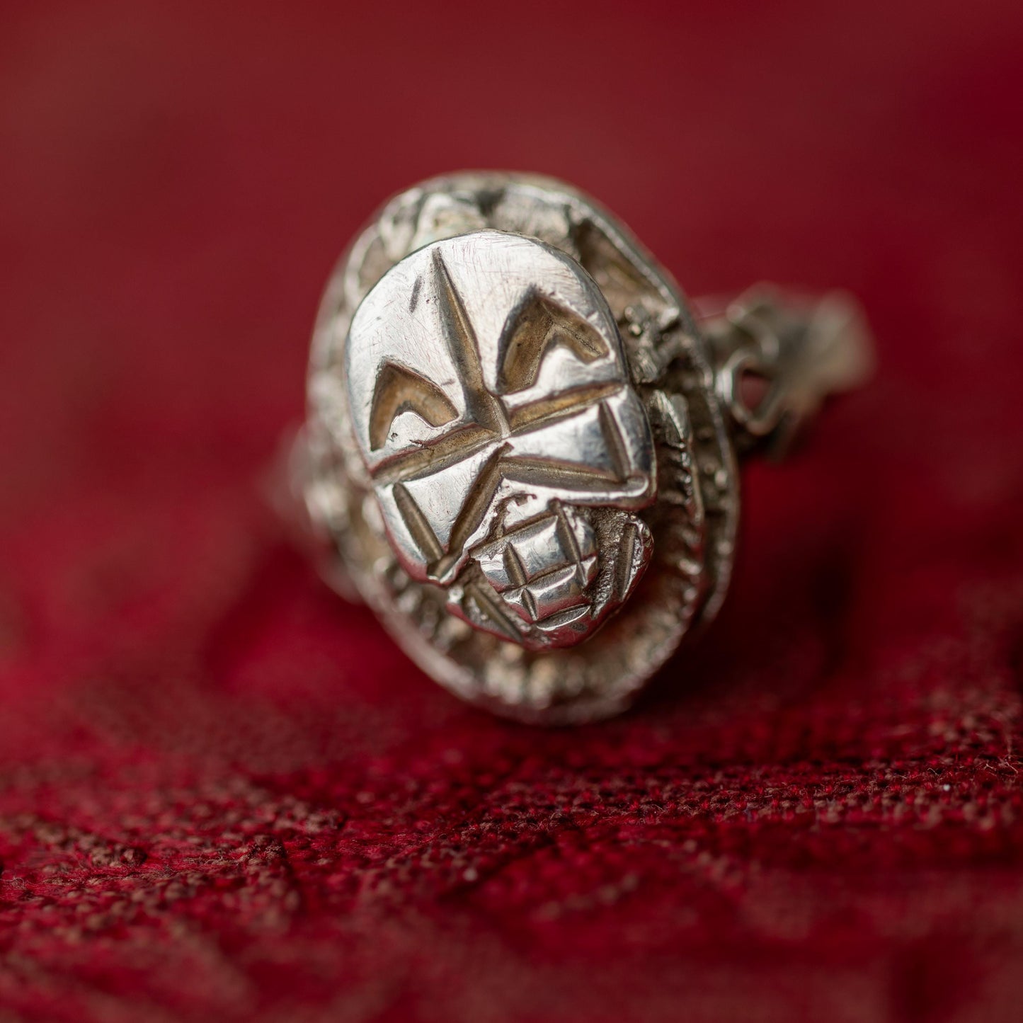 Sterling Silver 925 Egyptian Scarab Ring Vintage Unique Estate Jewelry