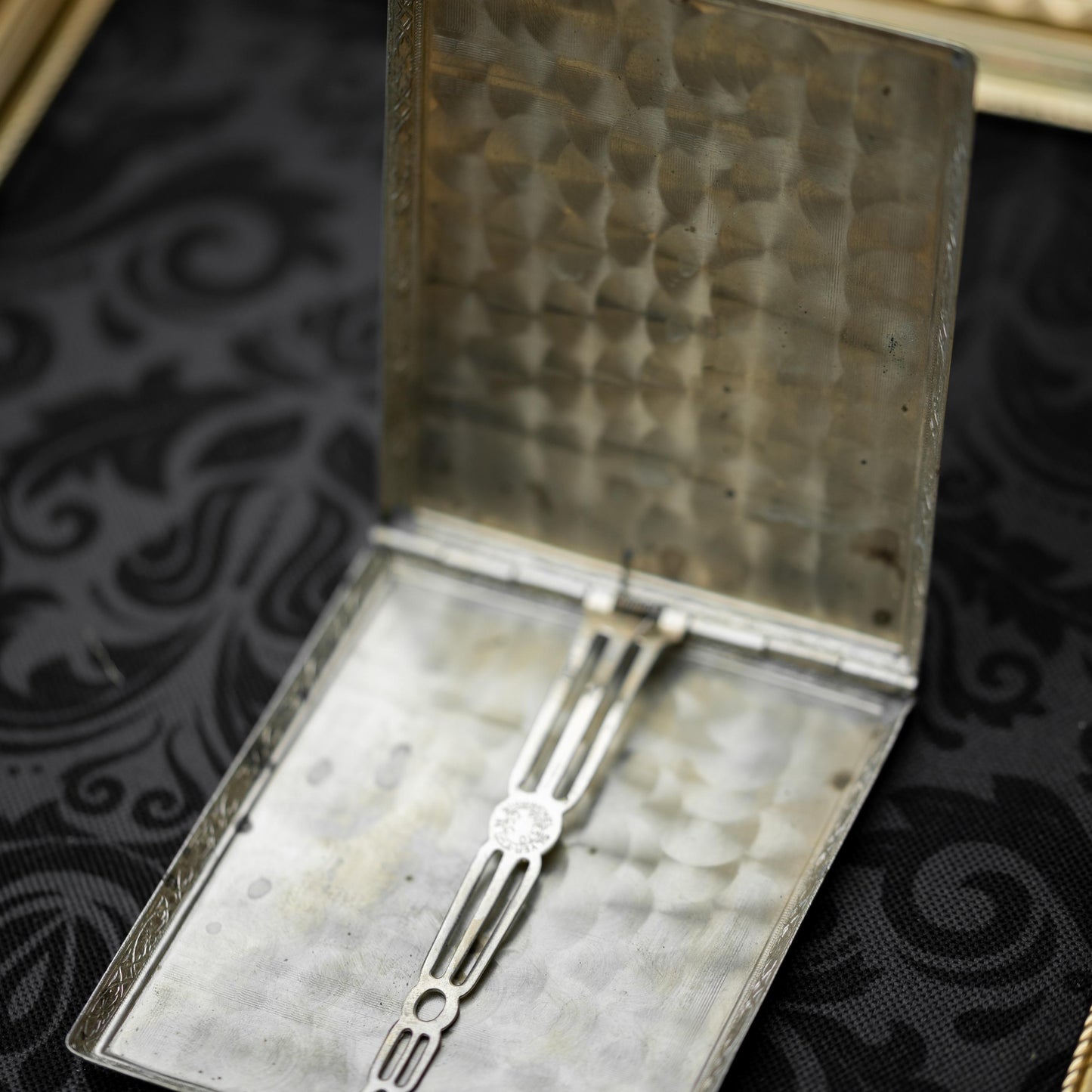 Silver Engraved Art Deco Cigarette Case CCC 1930 Vintage Estate